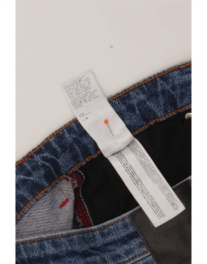 Desigual Herre Distressed Straight Jeans W36 L32 Blå Bomuld