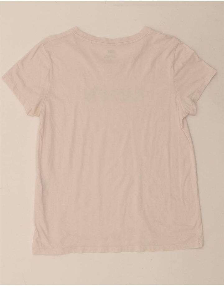 LEVI'S Womens Graphic T-Shirt Top UK 14 Medium Pink Cotton Vintage Levi's and Second-Hand Levi's from Messina Hembry 