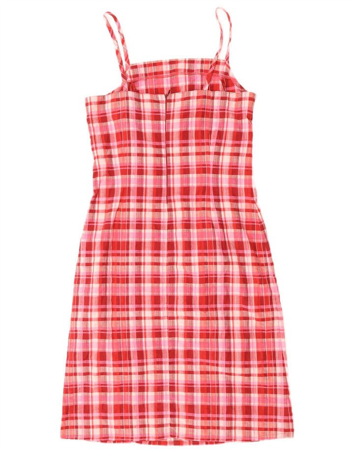 VINTAGE Dame Slip Dress UK 10 Small Pink Check