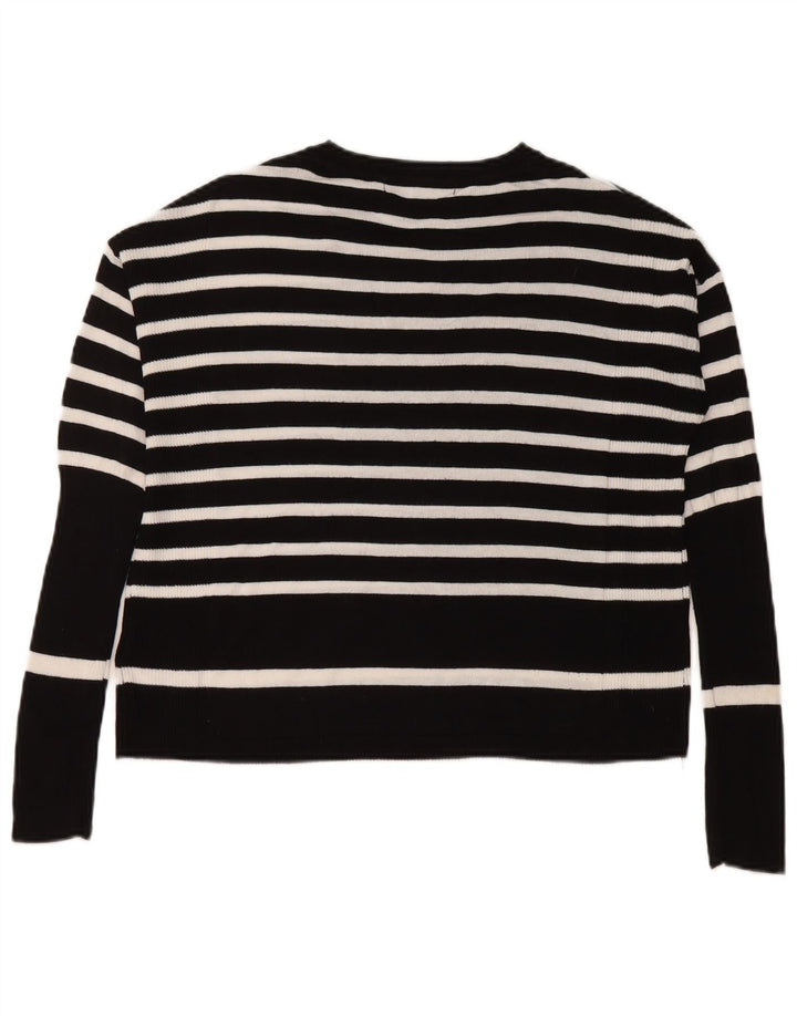 Marks & Spencer Dame sweater med rund hals DK 14 Mellem sort stribet