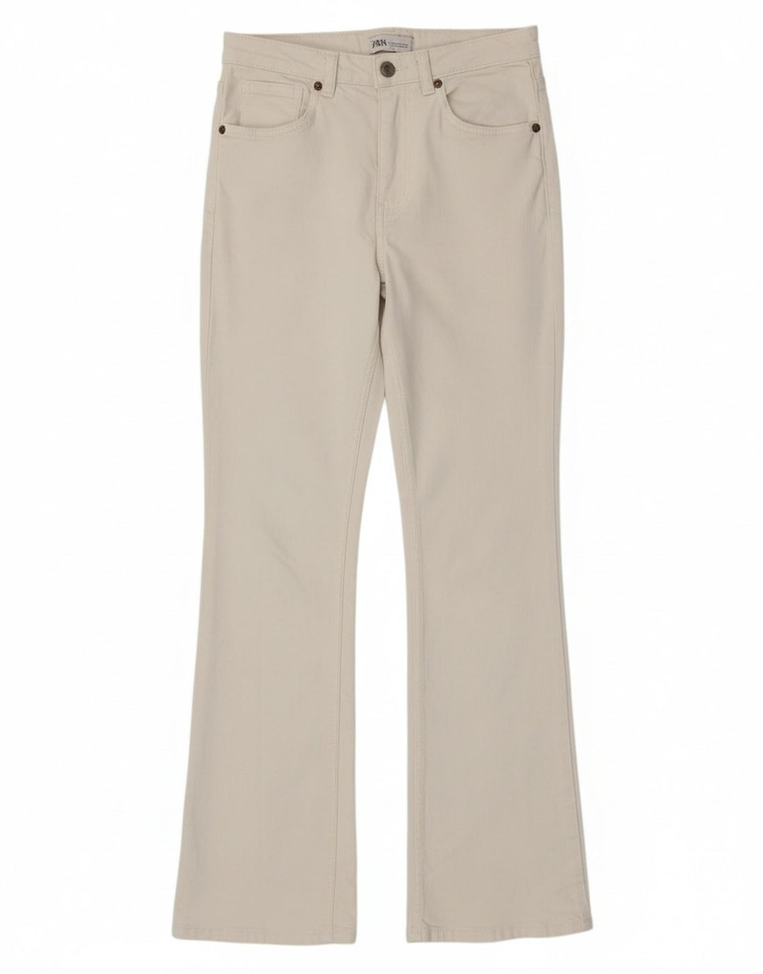 Zara Dame Flared Jeans EU 36 XS W26 L32 Hvid