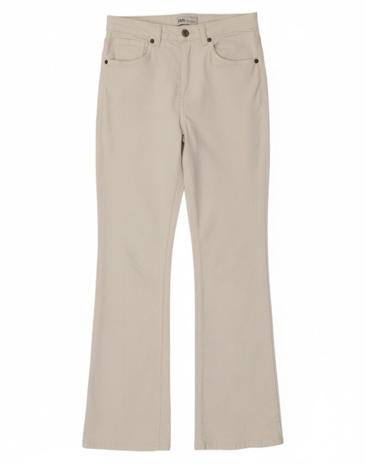 Zara Dame Flared Jeans EU 36 XS W26 L32 Hvid