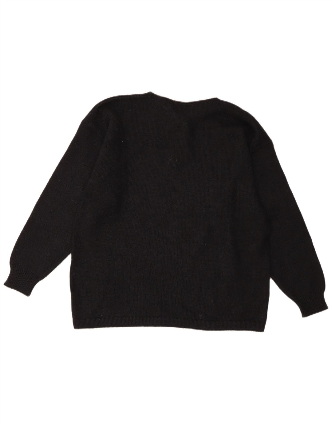 Vintage Dame Polo Neck Jumper Sweater UK 14 Medium Sort Colourblock