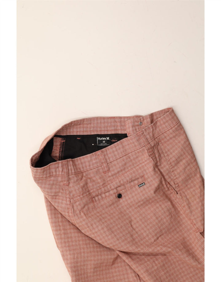 HURLEY Mens Chino Shorts W30 Medium Pink Check Cotton Vintage Hurley and Second-Hand Hurley from Messina Hembry 