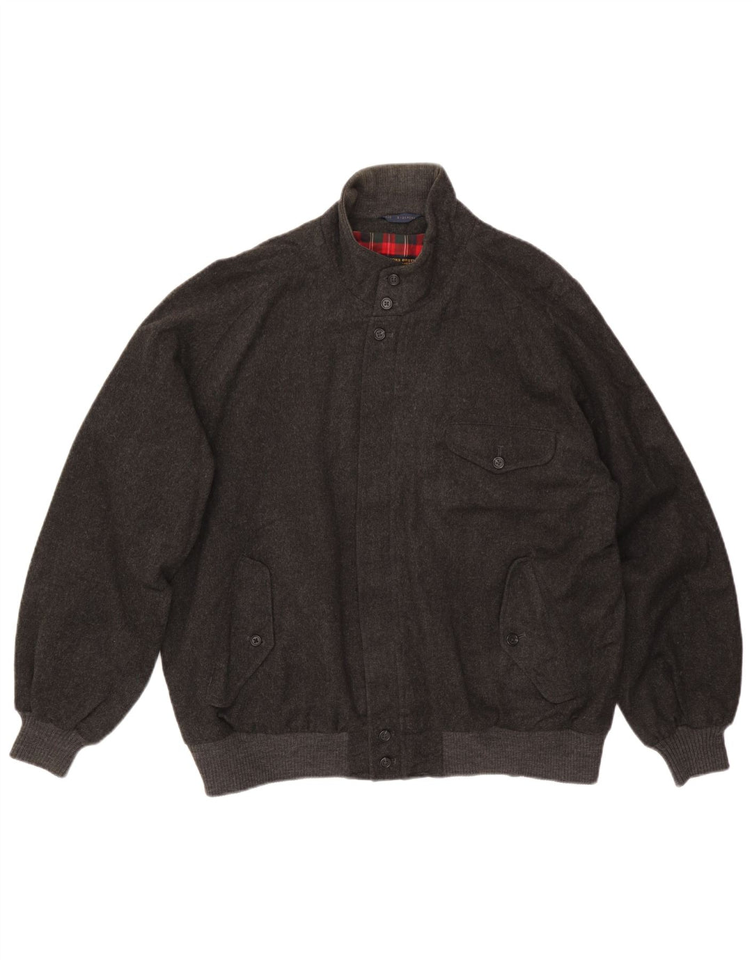 Brooks Brothers Bomberjakke til mænd UK 44 2XL Grå Uld