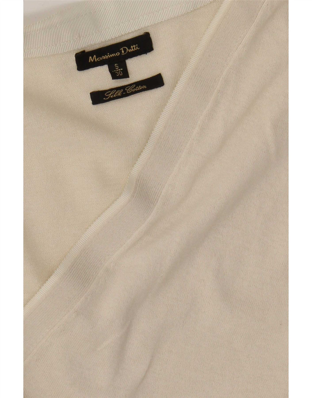 Massimo Dutti Dame Cardigan Sweater UK 10 Small Beige Silke
