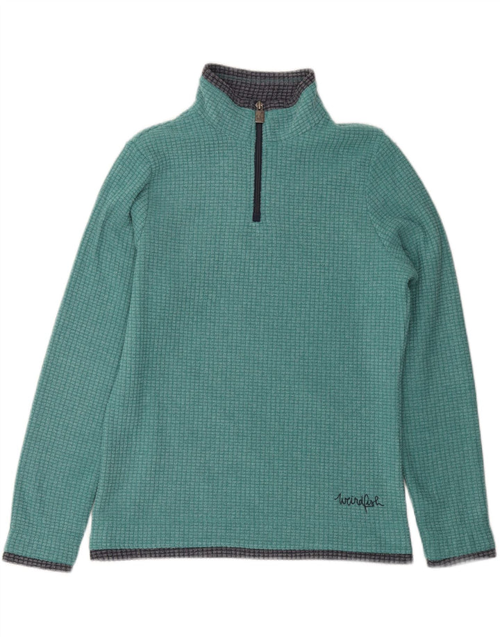 WEIRD FISH Fleecetrøje med lynlås til kvinder UK 10 Lille grøn polyester