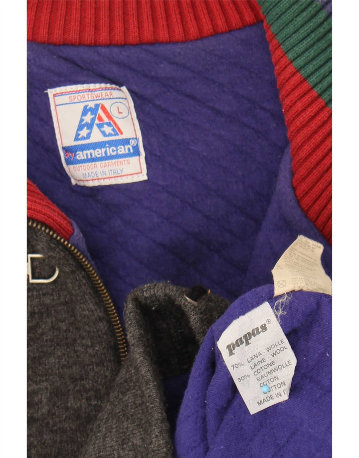 By American Mens Strik Anorak Jacket Large Grey Colourblock Wool