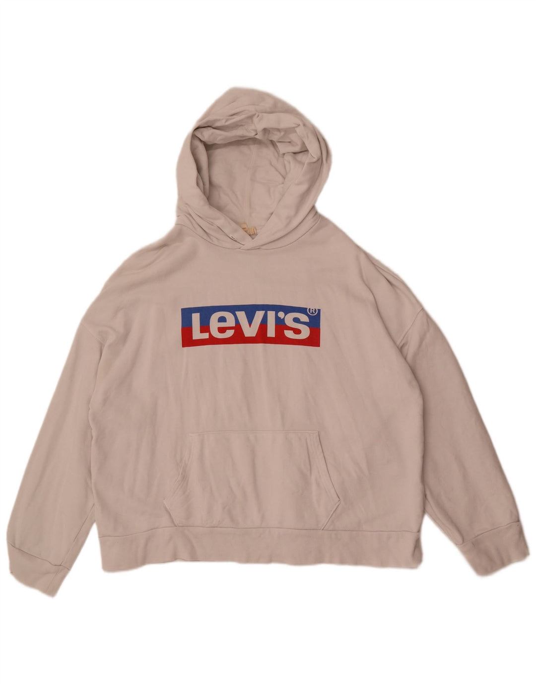 Levi's Grafisk Oversized Hoodie Jumper til kvinder UK 14 Medium White Bomuld