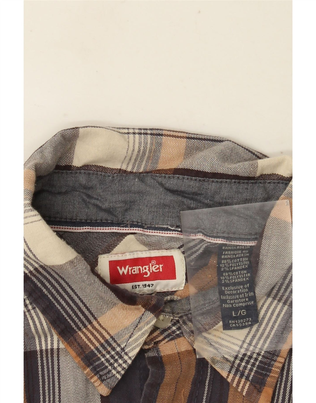 WRANGLER Herre flannelskjorte Stor flerfarvet ternet bomuld
