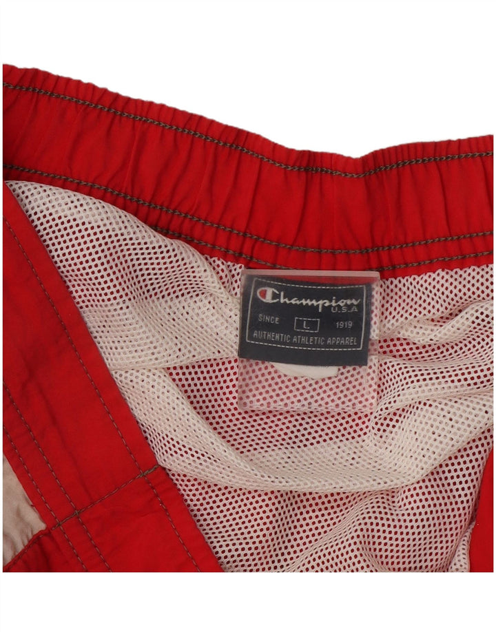 Champion Herre grafiske svømmeshorts Store røde Colourblock Polyamid
