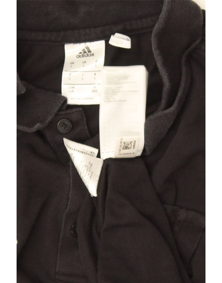 Adidas Herre Climalite Polo Shirt Stor sort bomuld