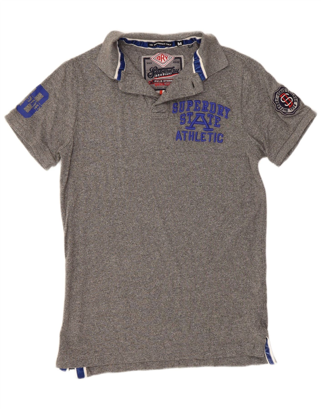 SUPERDRY Grafisk poloshirt til mænd mellemgrå bomuld