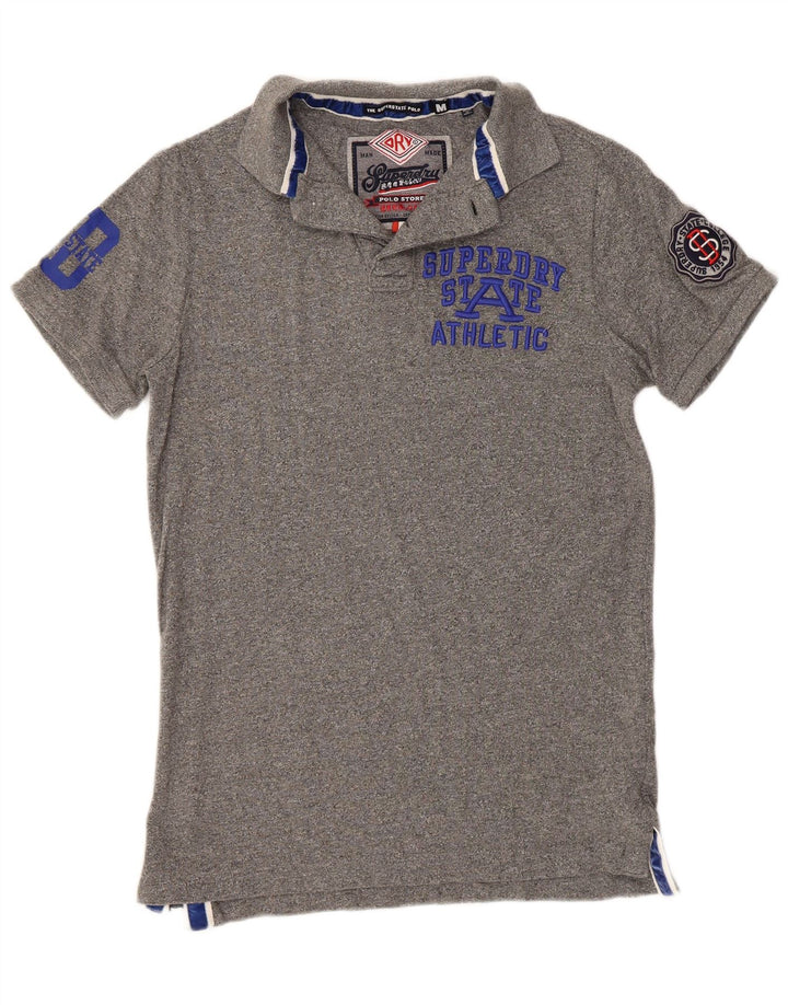 SUPERDRY Grafisk poloshirt til mænd mellemgrå bomuld