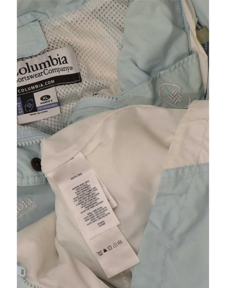 Columbia Regnjakke til kvinder UK 18 XL Blå Colourblock Nylon