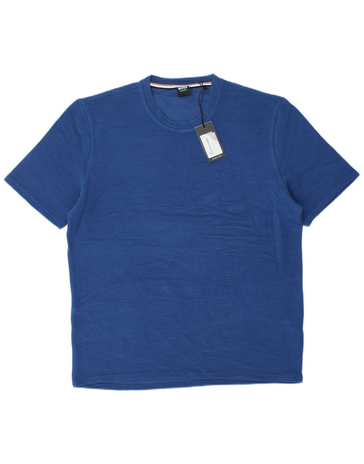 Hugo Boss Herre T-Shirt Top Medium Blue Modal