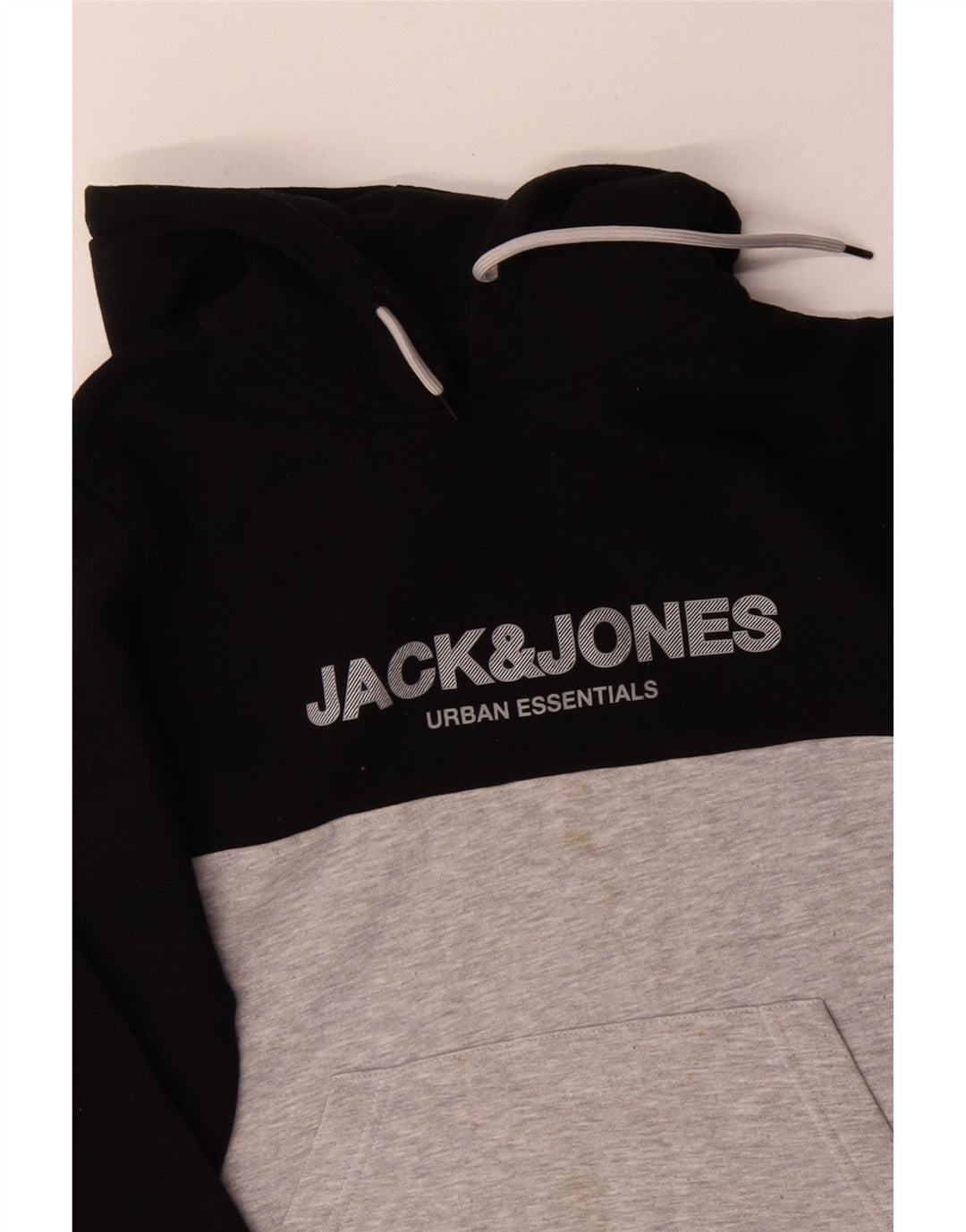 JACK & JONES Grafisk hættetrøje til mænd Small Black Colourblock Bomuld