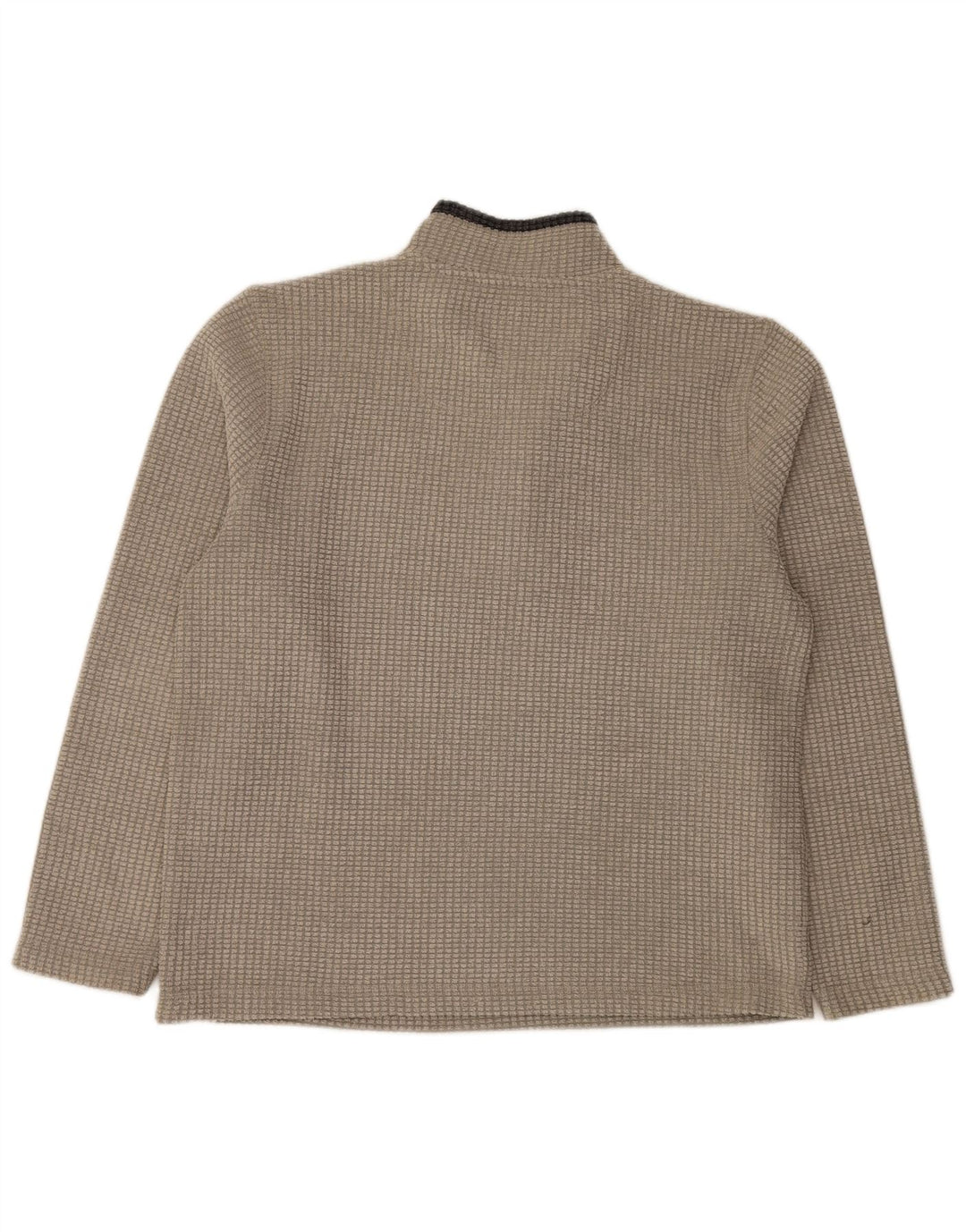 Weird Fish Herre Zip Neck Jumper Sweater Stor Beige Polyester