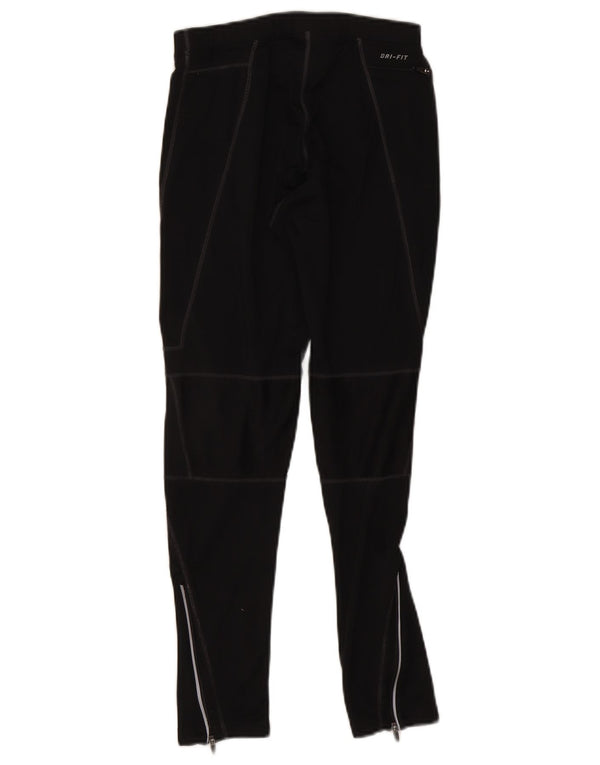 Nike Dame Dri Fit Leggings UK 12 Medium Sort Polyester