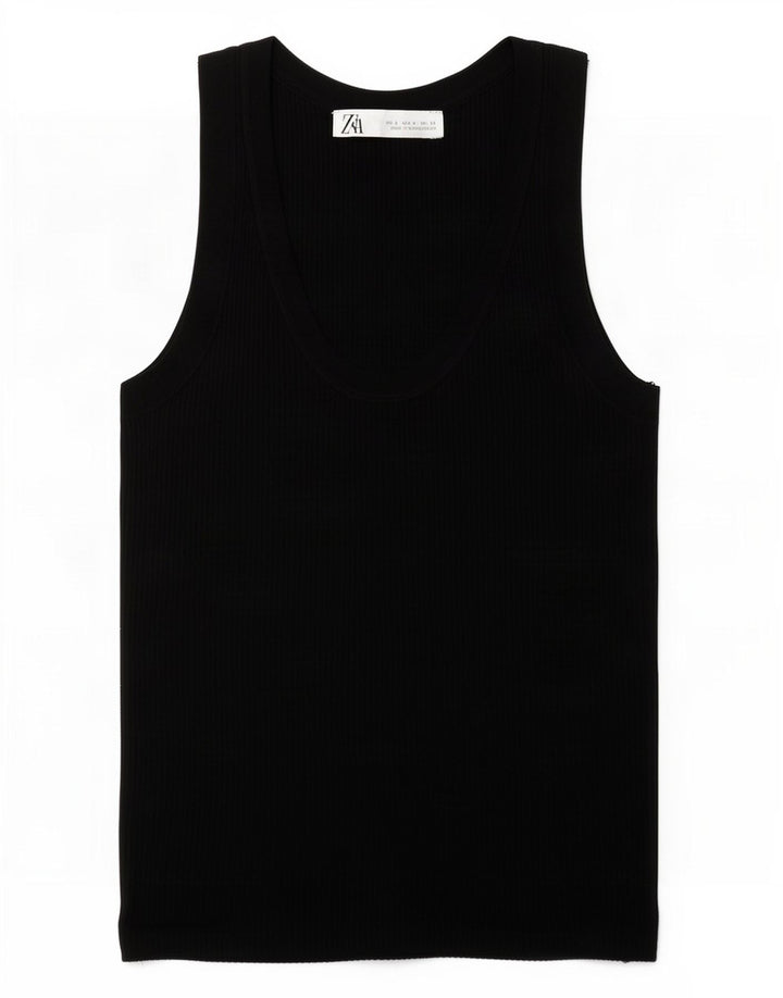 Zara Damevest Top UK 8 Small Black Polyester