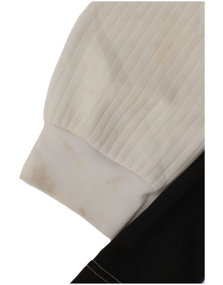 Kronos Herre Grafisk Langærmet Rugby Polo Shirt XL Hvid Polyester