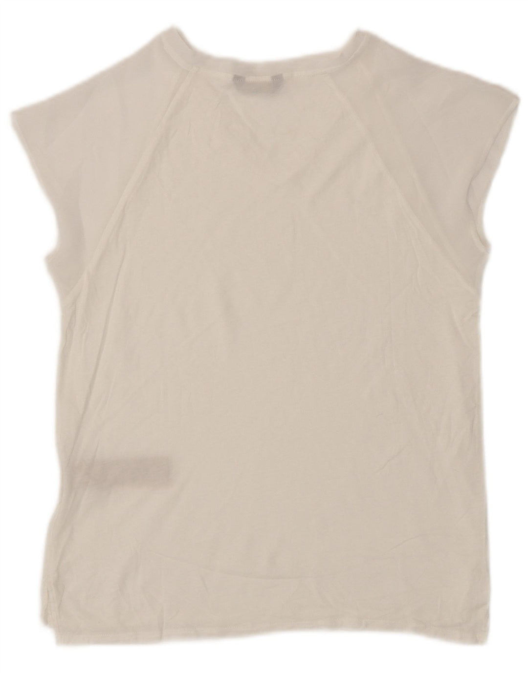 Massimo Dutti Dame T-Shirt Top UK 10 Small White Lyocell