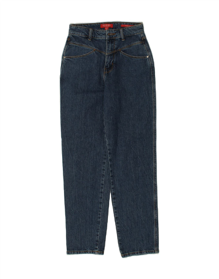 GUESS Womens High Waist Tapered Jeans W25 L30 Blue Polyester Vintage Guess and Second-Hand Guess from Messina Hembry 