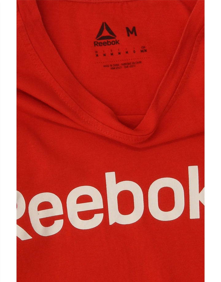REEBOK Mens Graphic T-Shirt Top Medium Red Cotton Vintage Reebok and Second-Hand Reebok from Messina Hembry 