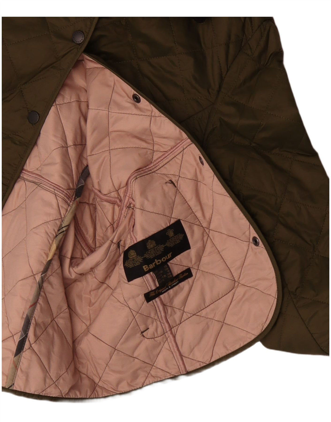 Barbour Quiltet jakke til kvinder UK 10 Small Khaki