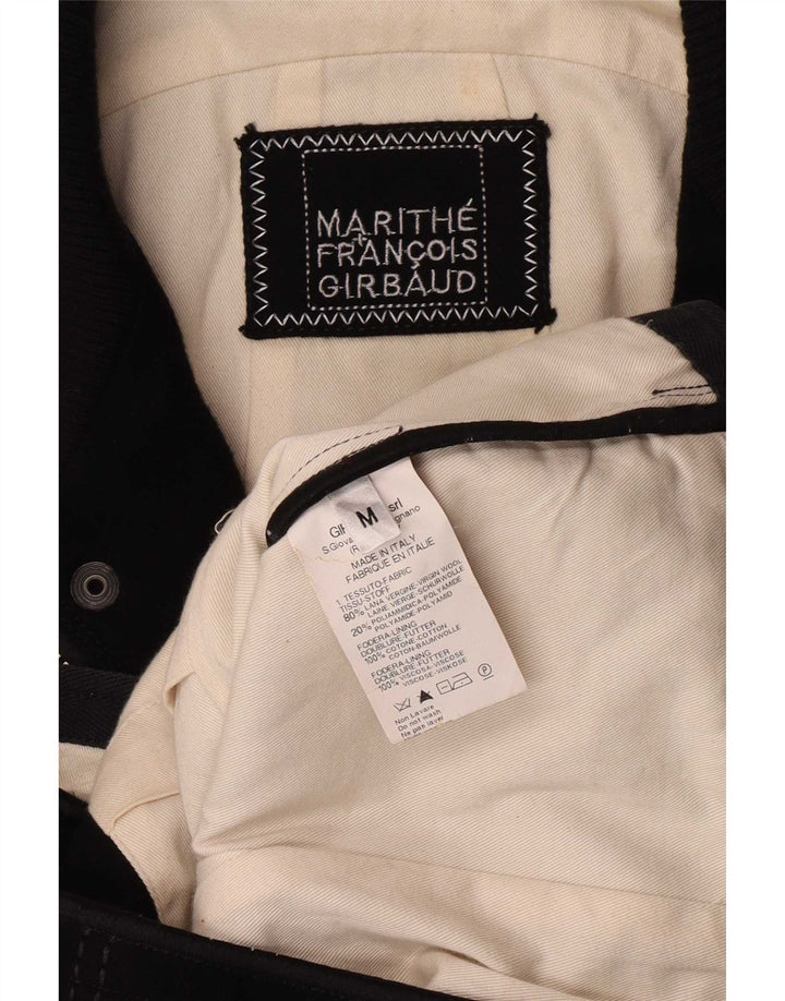 Marithe Francois Girbaud Bomberjakke til mænd UK 38 Medium Black Virgin Wool