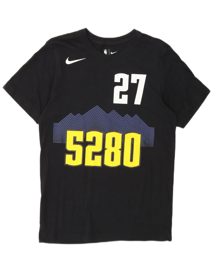 Nike Herre Denver Nuggets Grafisk T-Shirt Top Lille Sort Bomuld
