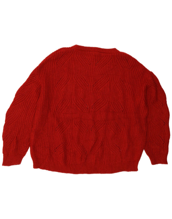 Joules Dame Relaxed Fit Crew Neck Jumper Sweater UK 16 Large Red