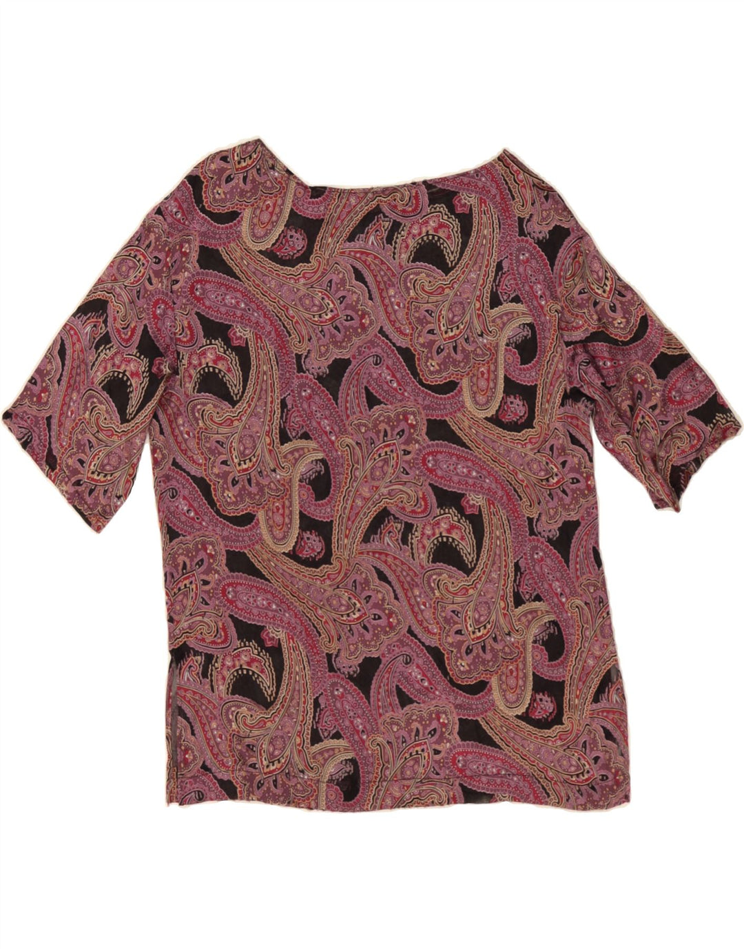 VINTAGE Womens See Through Blouse Top UK 14 Large Black Paisley Vintage Vintage and Second-Hand Vintage from Messina Hembry 