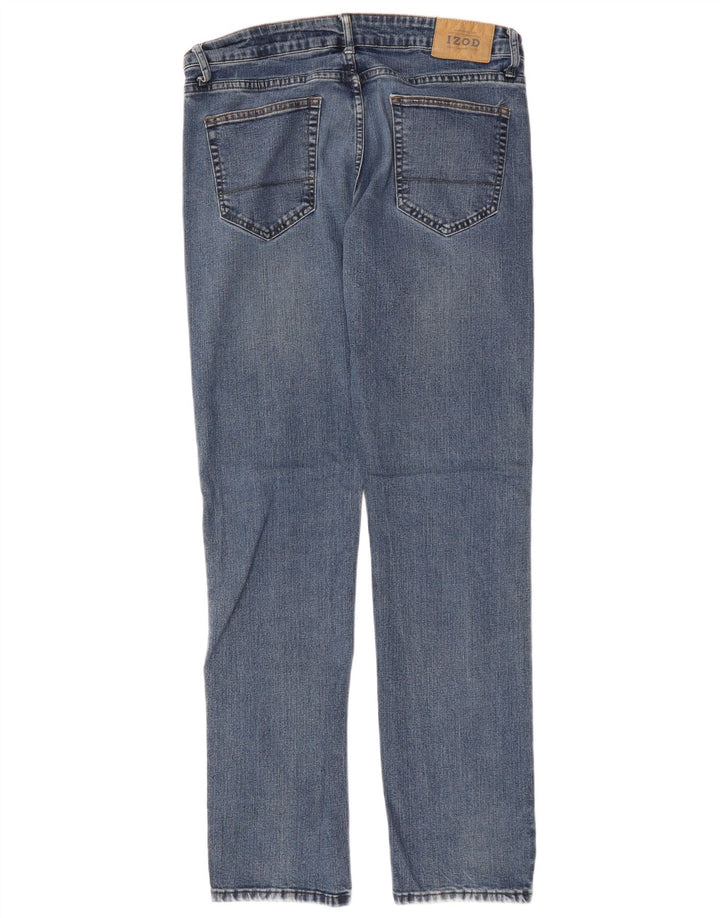 IZOD Herre Comfort Stretch Straight Jeans W34 L34 Blå Bomuld