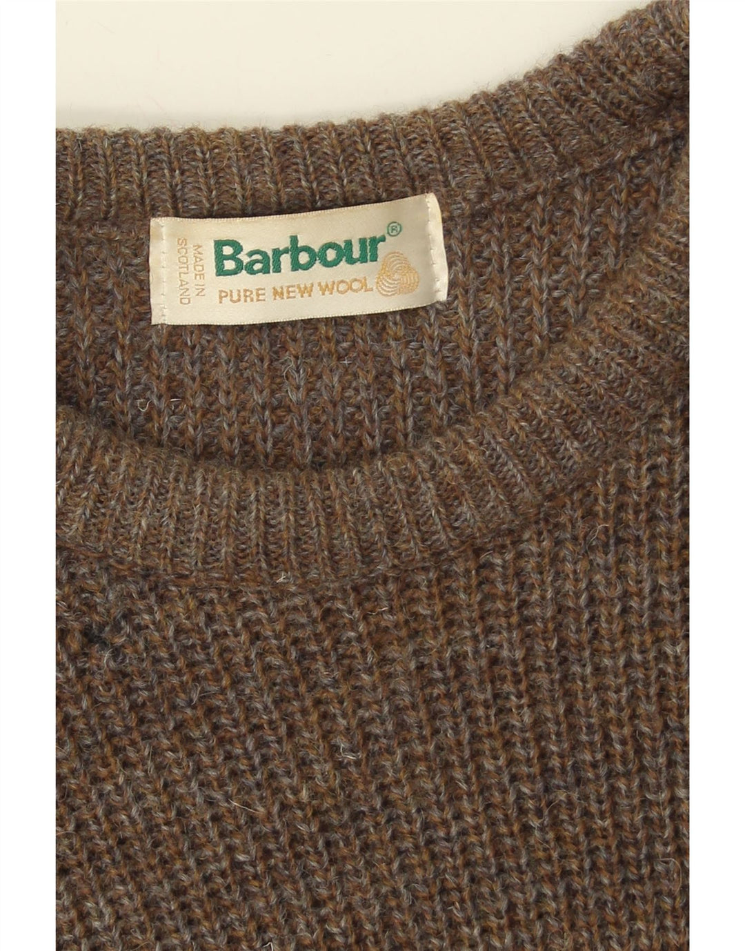 BARBOUR Herretrøjetrøje med rund hals Medium Khaki Ny uld