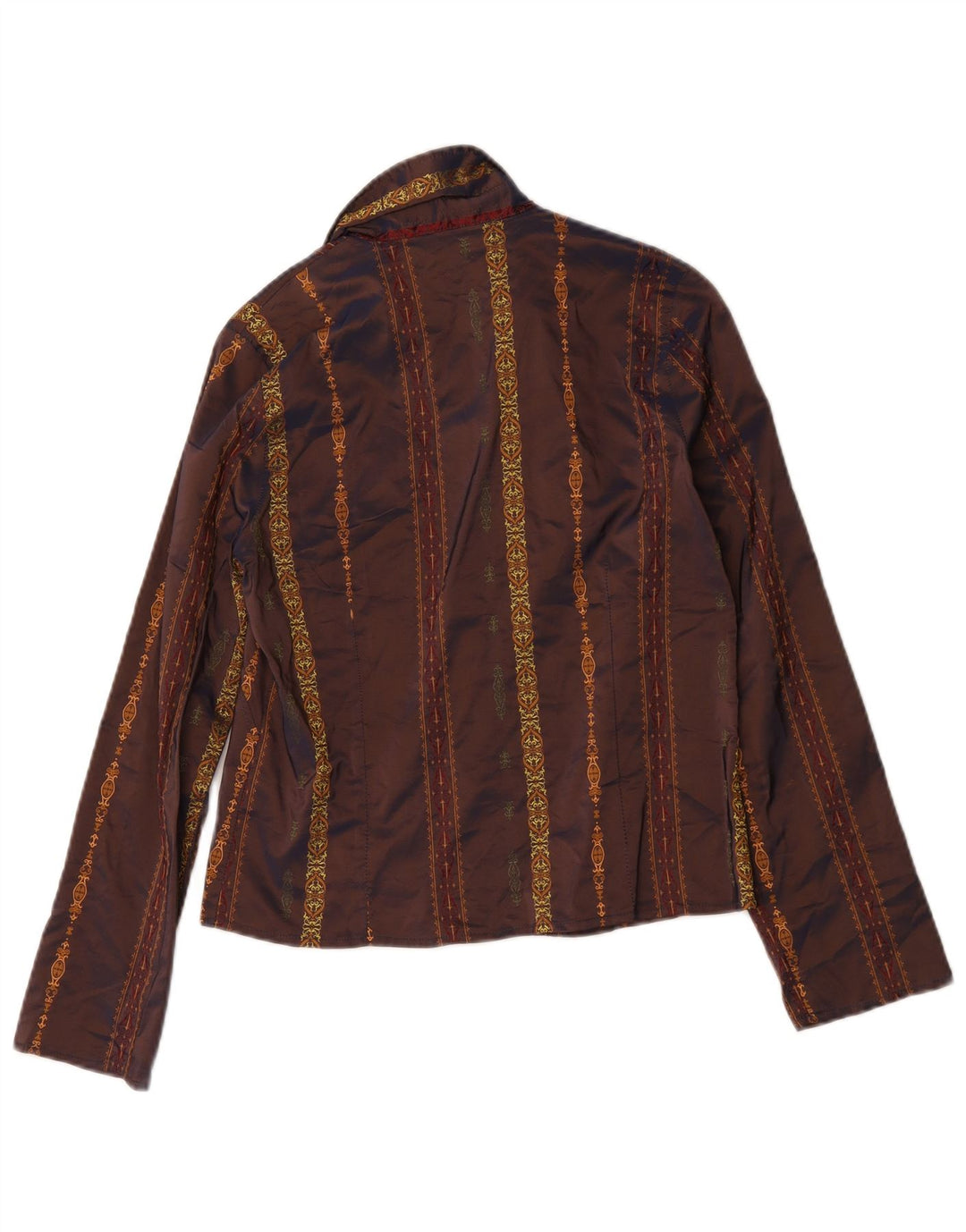 Vintage dameskjorte bluse UK 12 Medium Brown Paisley