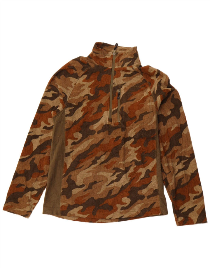 STARTER Herre lynlåshals Fleece Jumper Lille Brun Camouflage Sports