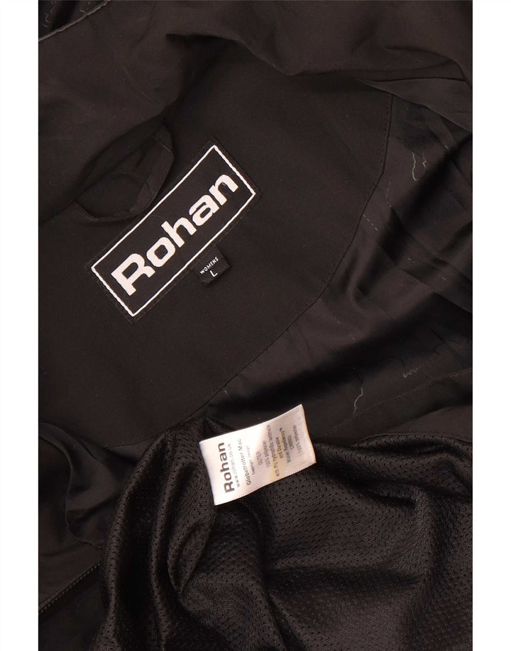Rohan Dame Hooded Longline Raincoat UK 16 Large Black Polyester