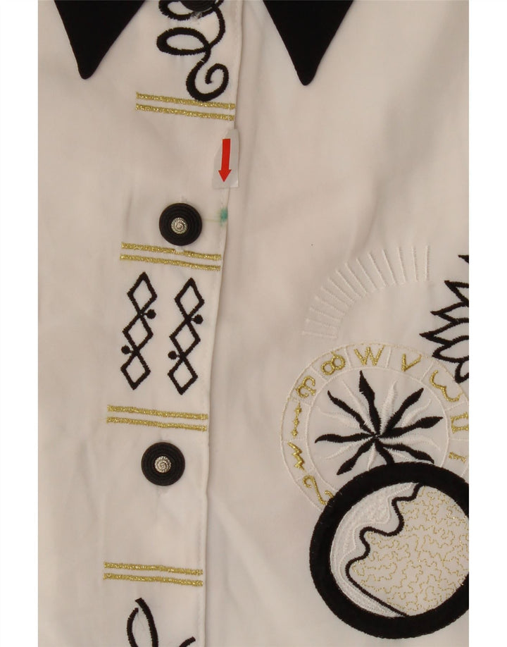 Yessica Grafisk skjorte til kvinder EU 40 Medium Hvid Geometrisk Polyester