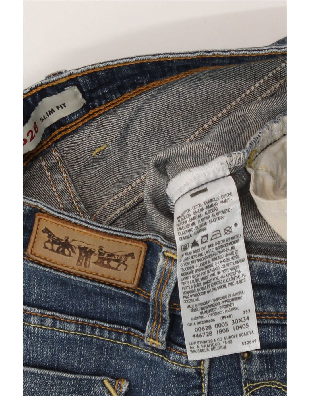 Levi's Dame 628 Slim Jeans W30 L34 Blå Bomuld