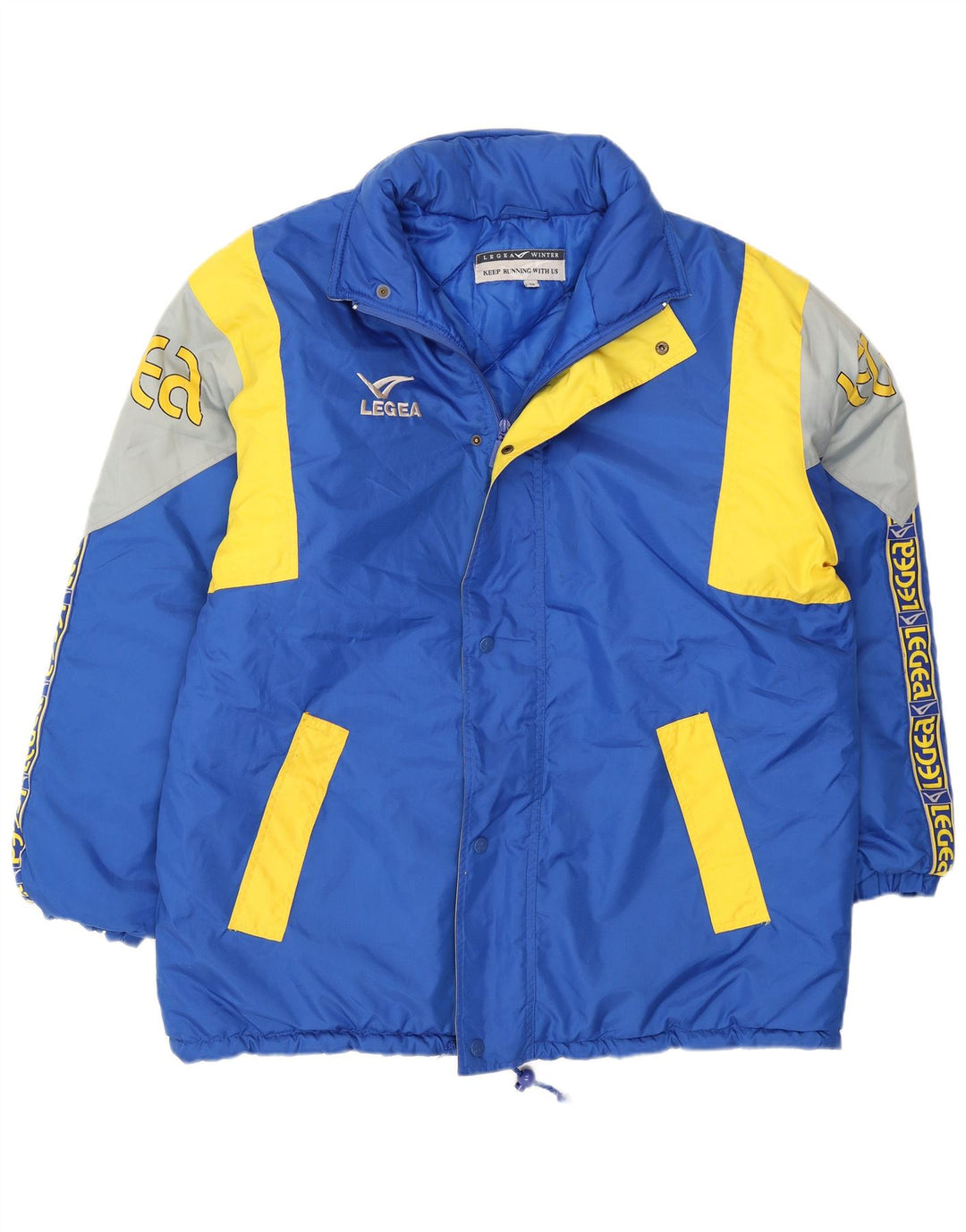 Legea Herre Grafisk Loose Fit Skijakke UK 38 Medium Blue Colourblock