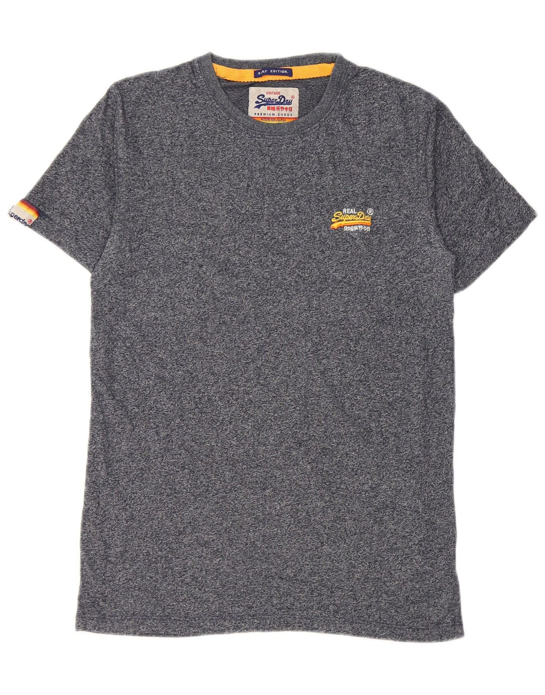 Superdry T-shirt top til mænd, lille marineblå flækket bomuld