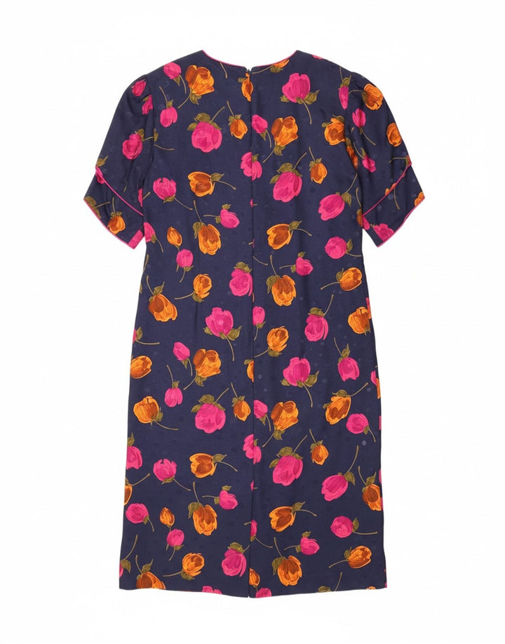 TRICOVILLE Womens Shift Dress UK 16 Large Navy Blue Floral Polyester