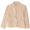 Zara Dame 2 Button Blazer Jacket EU 44 XL Off White Acetate