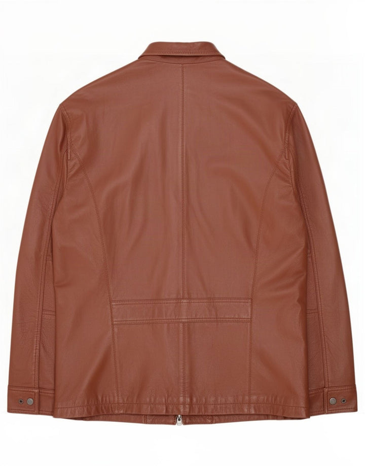 Geox Herre Læderjakke UK 48 4XL Brun