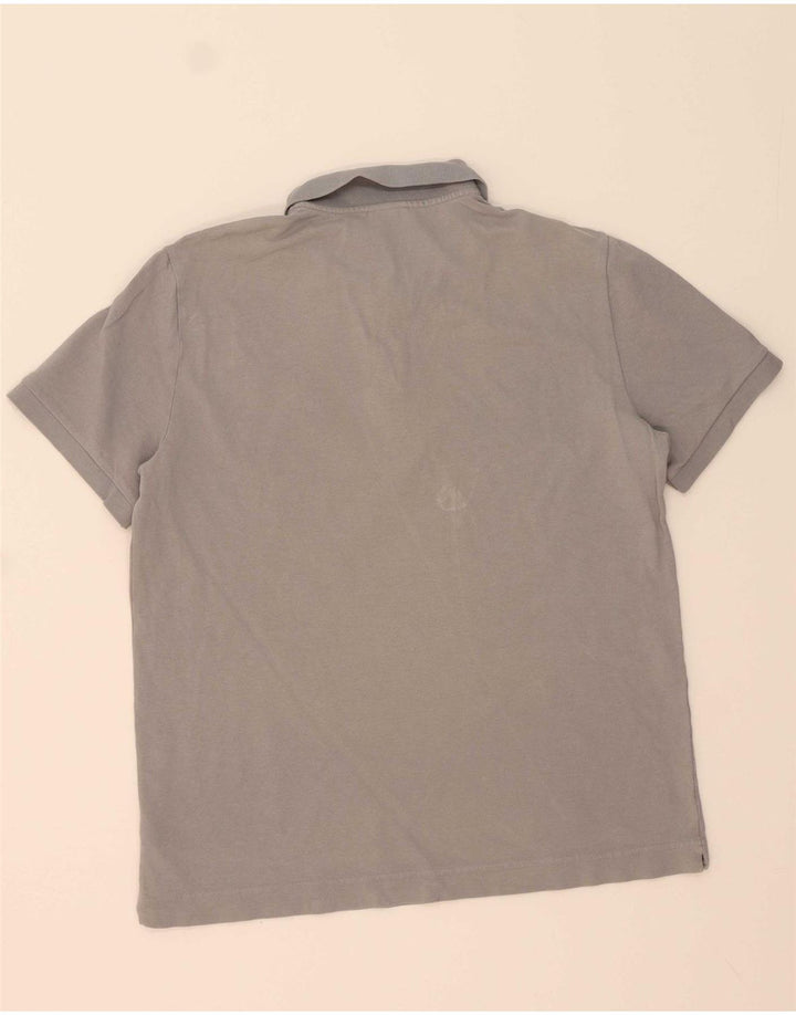 LACOSTE Mens Polo Shirt Large Grey Cotton