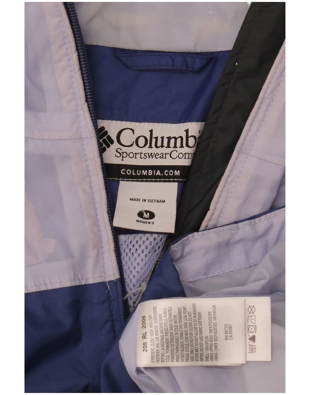 Columbia Womens Omni-Tech Regnjakke med hætte UK 14 Medium Blue Colourblock