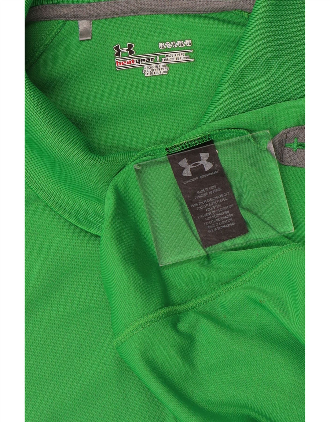 UNDER ARMOUR Mens Heat Gear Polo Shirt Large Green Polyester