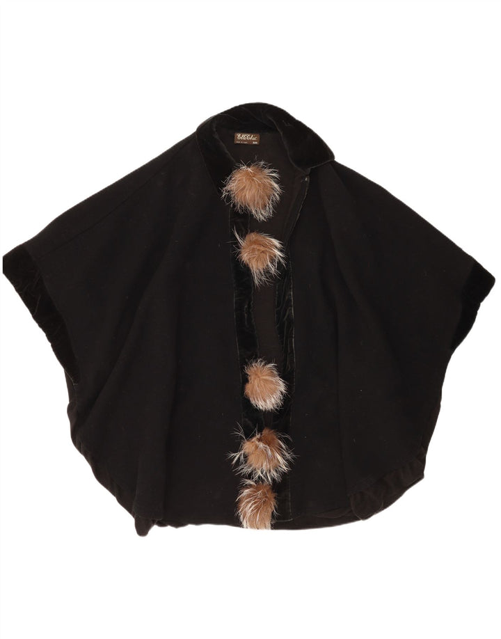 Vintage Oversized Cape Coat til kvinder One Size Sort