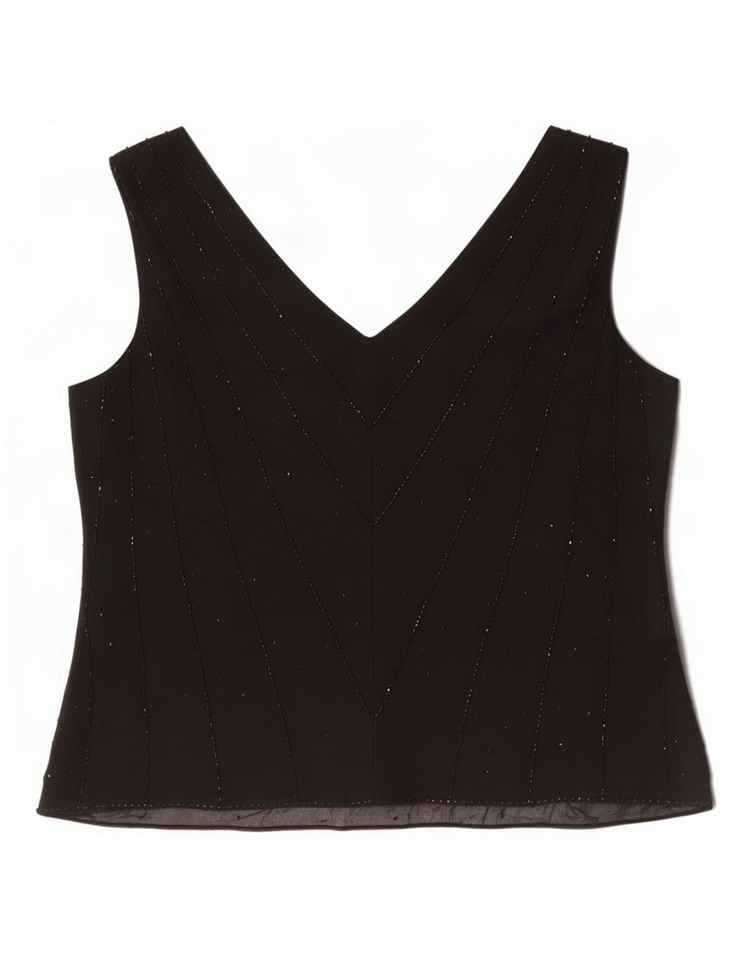 Marks & Spencer Dame ærmeløs bluse Top UK 20 2XL Sort Silke
